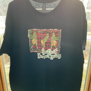 Gildan Black T-Shirt with Colorful Plaid Graphic